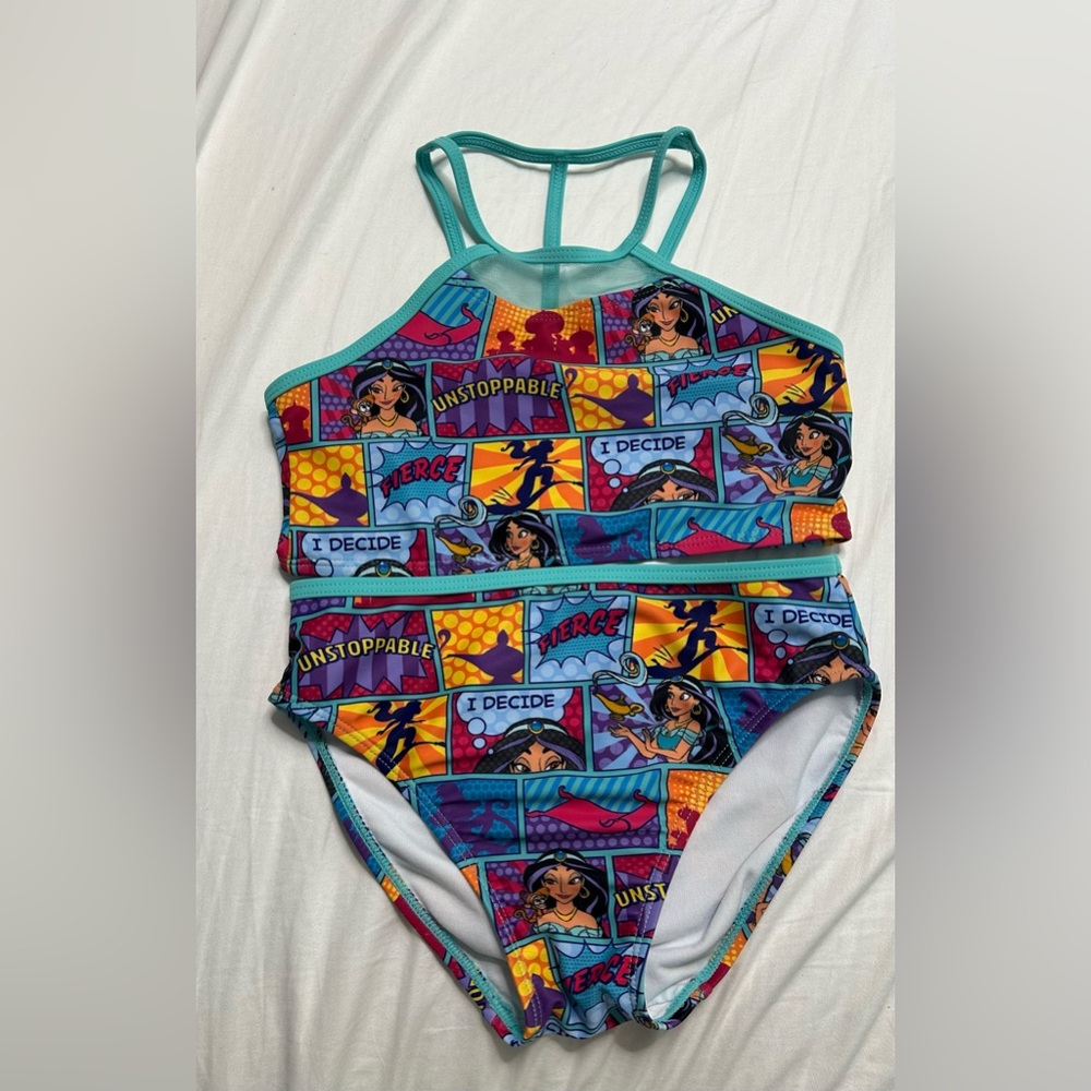 Disney Jasmine two -Piece Swim Set for Kids – Aladdin7/8 Multicolored [b-61]